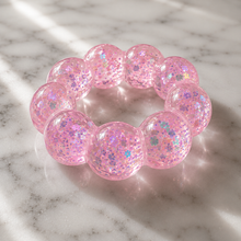 Load image into Gallery viewer, pink Feelzies™ Original Squishy Bracelet: Cotton Candy Sparkle fidget
