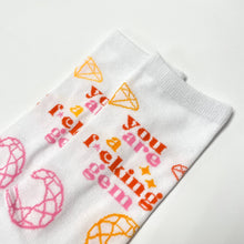 Load image into Gallery viewer, You Are A Fucking Gem - Socks w/ A Gem Heart Design
