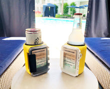 Load image into Gallery viewer, Kangaroozie (for slim cans & bottles) - Koozie with Pocket: Pink Foam/White Compartment