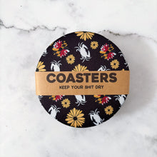 Load image into Gallery viewer, Black Maryland Flower & Crab Coasters