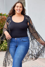 Load image into Gallery viewer, Plus Size Contrast Sequin Sheer Mesh Cardigan