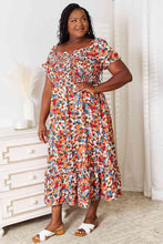 Load image into Gallery viewer, Double Take Plus Size Floral Smocked Square Neck Dress