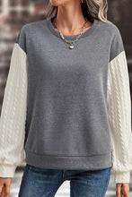 Load image into Gallery viewer, Contrast Round Neck Dropped Shoulder Sweatshirt