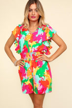 Load image into Gallery viewer, Haptics Abstract Floral Smocked Waist Romper
