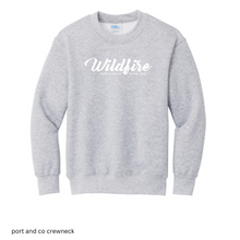 Load image into Gallery viewer, CCSC-WILDFIRE -port and co YOUTH crewneck sweatshirt-gray and white
