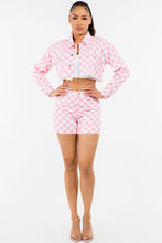 Load image into Gallery viewer, American Bazi High Waist Contrast Checkered Shorts
