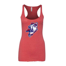 Load image into Gallery viewer, Bella Canvas racerback tank- cyclones- heather red
