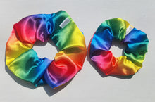 Load image into Gallery viewer, Pride Rainbow Satin Scrunchie
