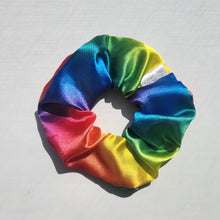 Load image into Gallery viewer, Pride Rainbow Satin Scrunchie
