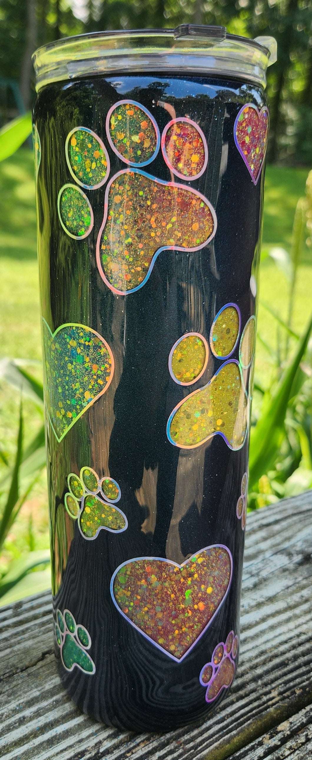 Glowing Paw Prints Tumbler