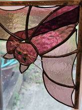 Load image into Gallery viewer, Stained Glass Corner Hanging Catty Bat - Purple
