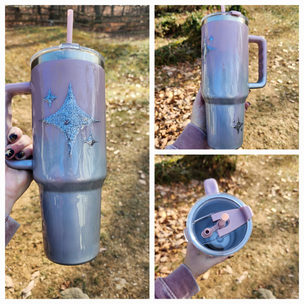 Sparkle Tumbler with Handle 40 oz.