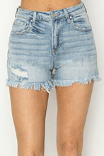 Load image into Gallery viewer, RISEN Raw Hem Denim Shorts
