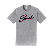 Load image into Gallery viewer, Shock travel basketball-adult tee- gray
