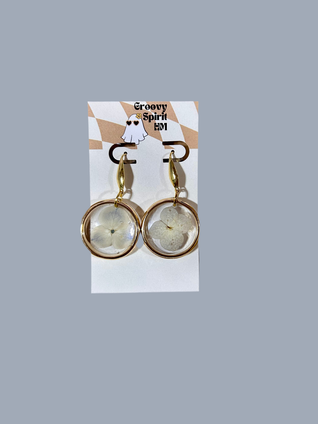 Gold hydrangea earrings