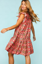 Load image into Gallery viewer, Haptics Full Size Ruffled Printed Dress with Side Pockets
