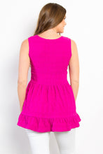 Load image into Gallery viewer, Be Stage Ruffled Sleeveless Babydoll Top
