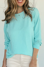 Load image into Gallery viewer, Corded Knit Round Neck Long Sleeve Top
