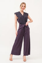 Load image into Gallery viewer, And The Why Laced Surplice Tie Waist Jumpsuit
