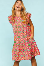 Load image into Gallery viewer, Haptics Full Size Ruffled Printed Dress with Side Pockets
