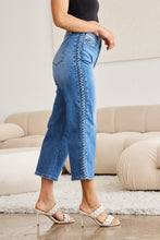 Load image into Gallery viewer, Judy Blue Full Size Braid Side Detail Wide Leg Jeans
