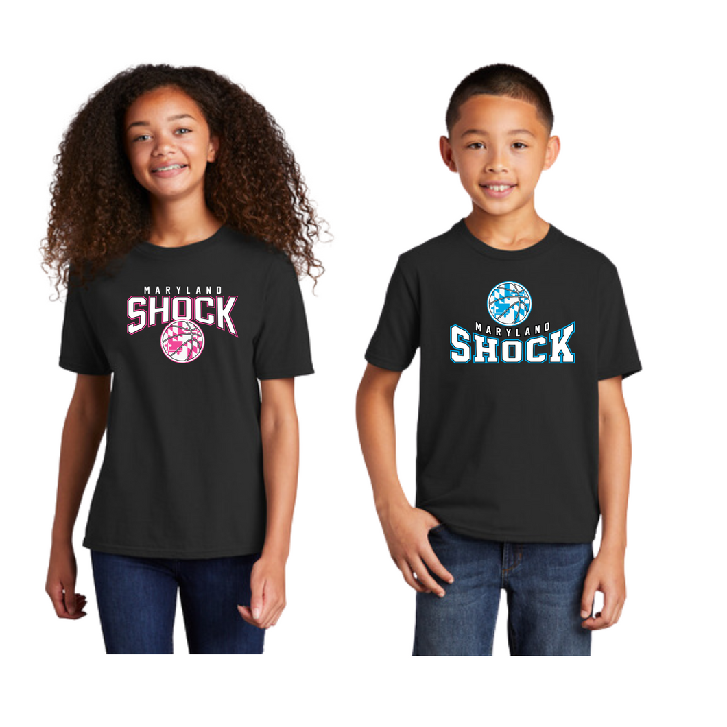 customized Shock travel basketball-youth tee- black