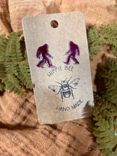 Load image into Gallery viewer, Sasquatch big foot shadow resin stud earrings
