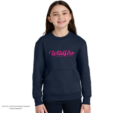 Load image into Gallery viewer, CCSC-WILDFIRE -port and co YOUTH crewneck sweatshirt with pocket- navy and pink
