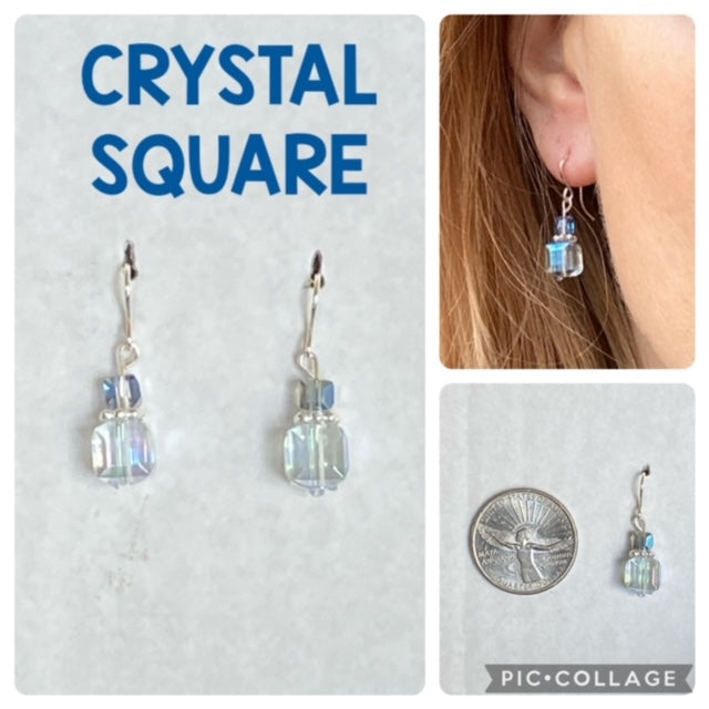 Crystal Square Earrings