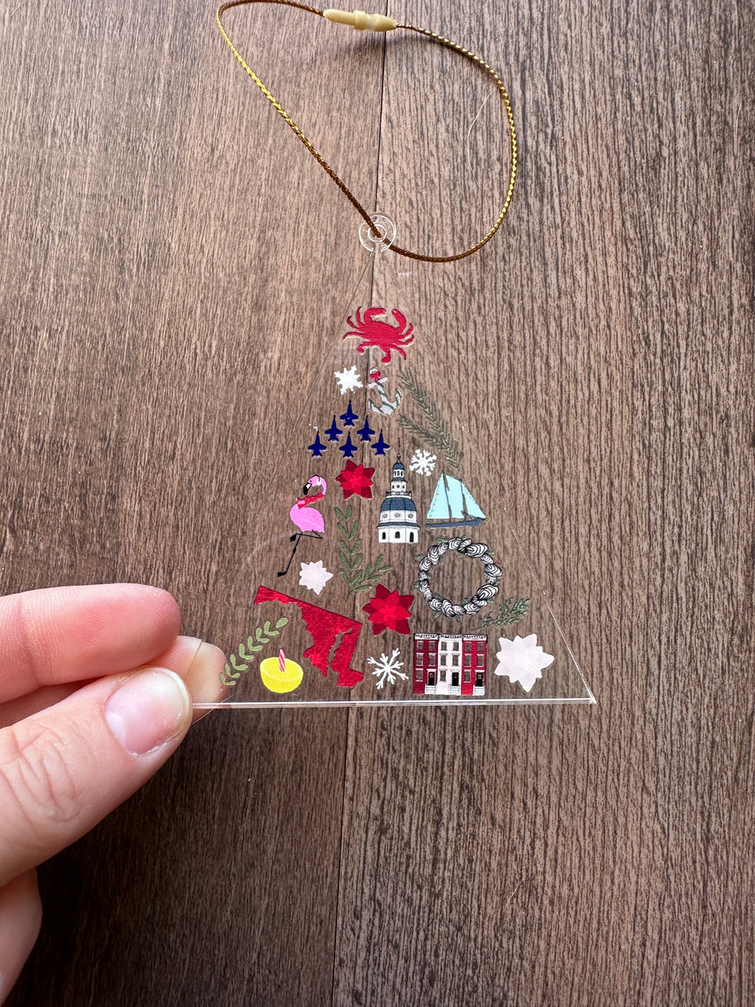 Maryland Christmas Tree Double Sided Ornament