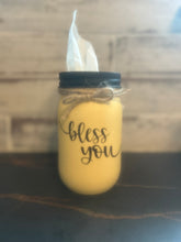 Load image into Gallery viewer, yellow mason jar tissue holder
