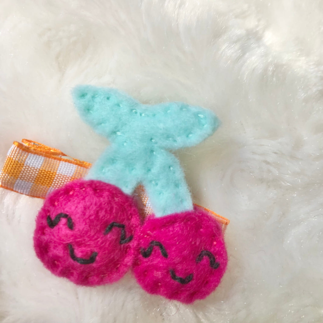 Cherry Felt Clip