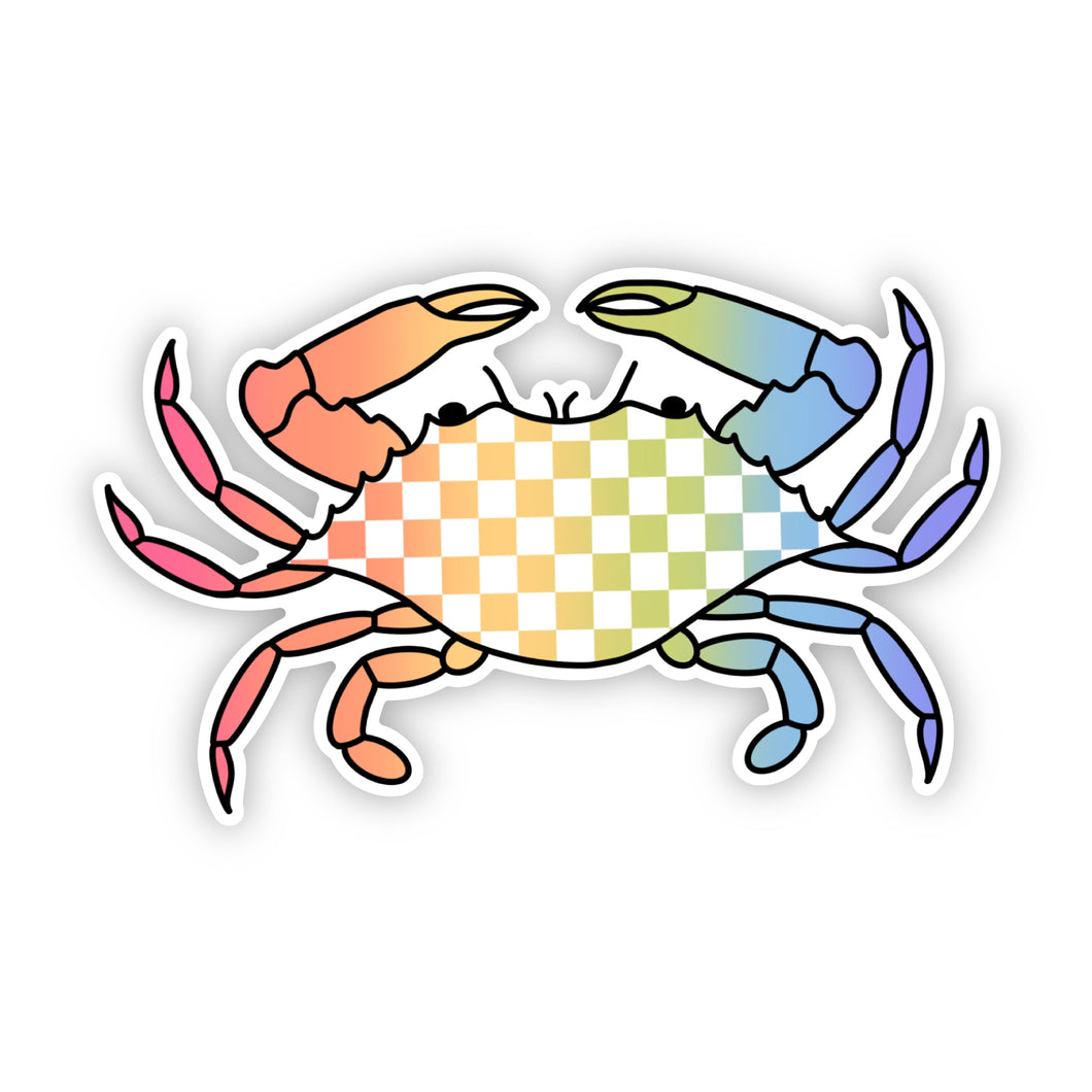 Rainbow Checkered Crab Maryland Sticker