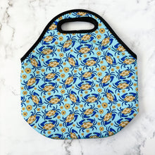 Load image into Gallery viewer, Maryland Blue Crab Flower Patterned Lunchbox
