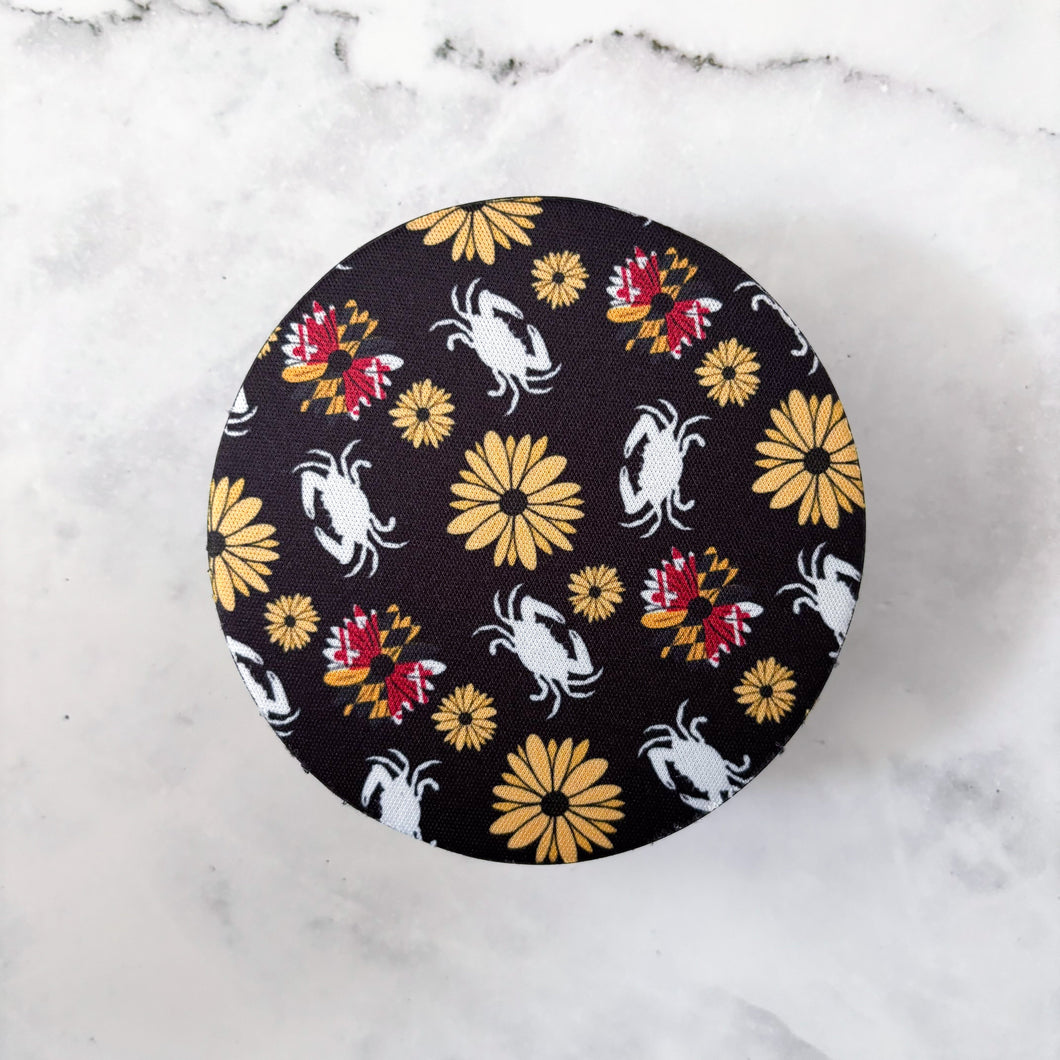 Black Maryland Flower & Crab Coasters