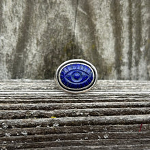 Load image into Gallery viewer, Lapis lazuli evil eye ring size 8
