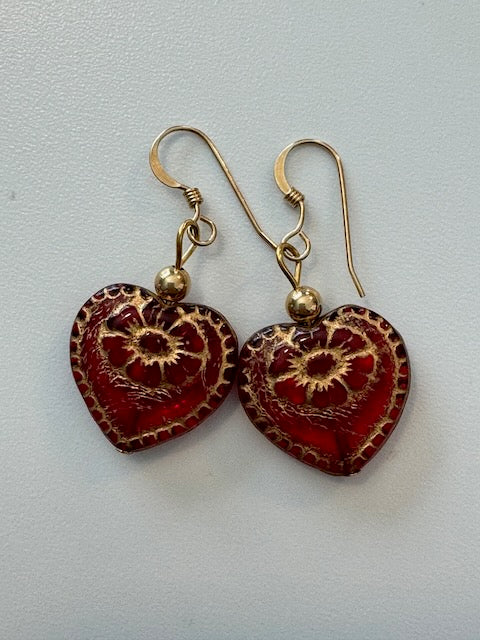 Big Red Hearts Earrings