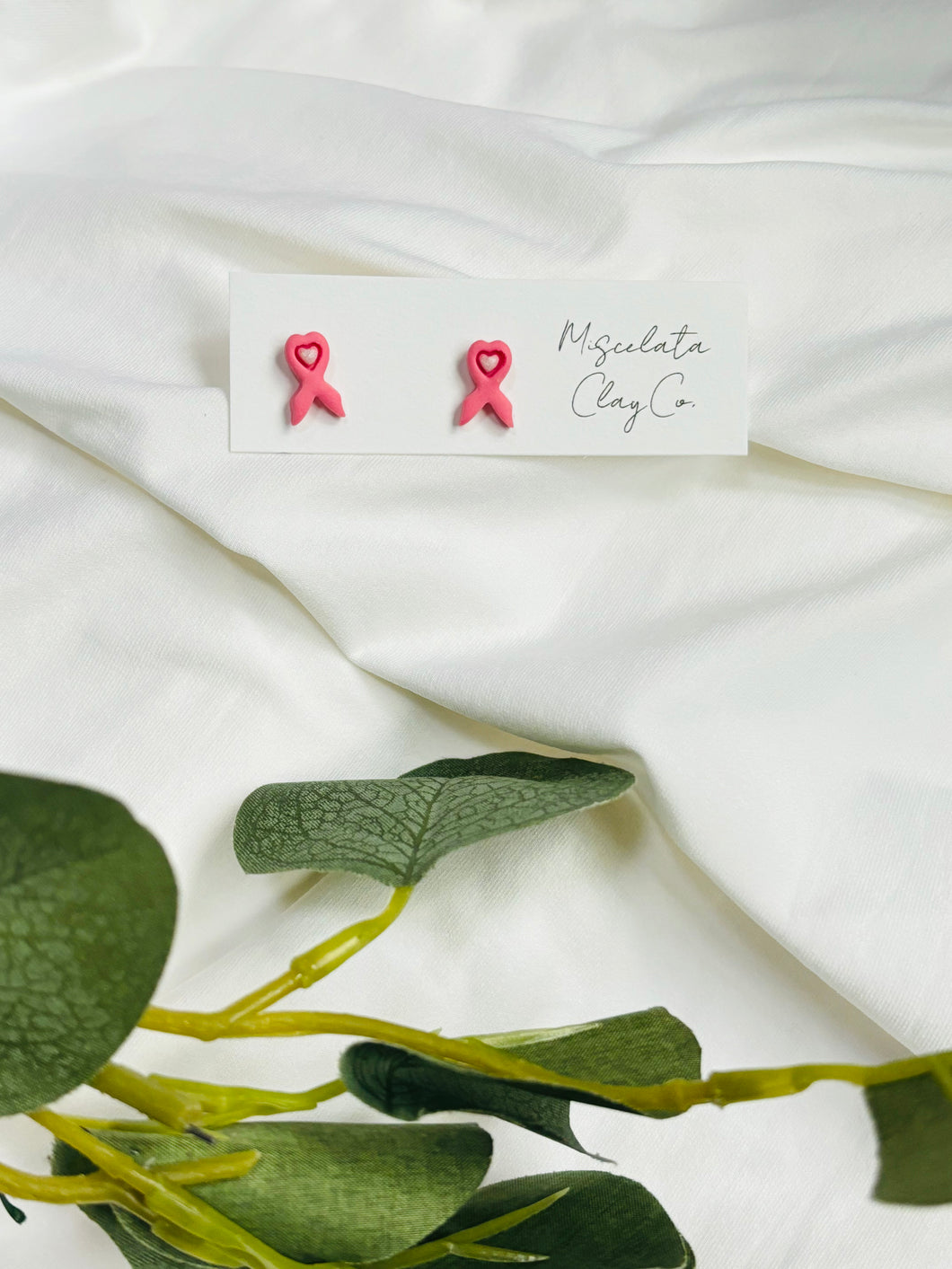 Breast Cancer Mini Ribbon Studs