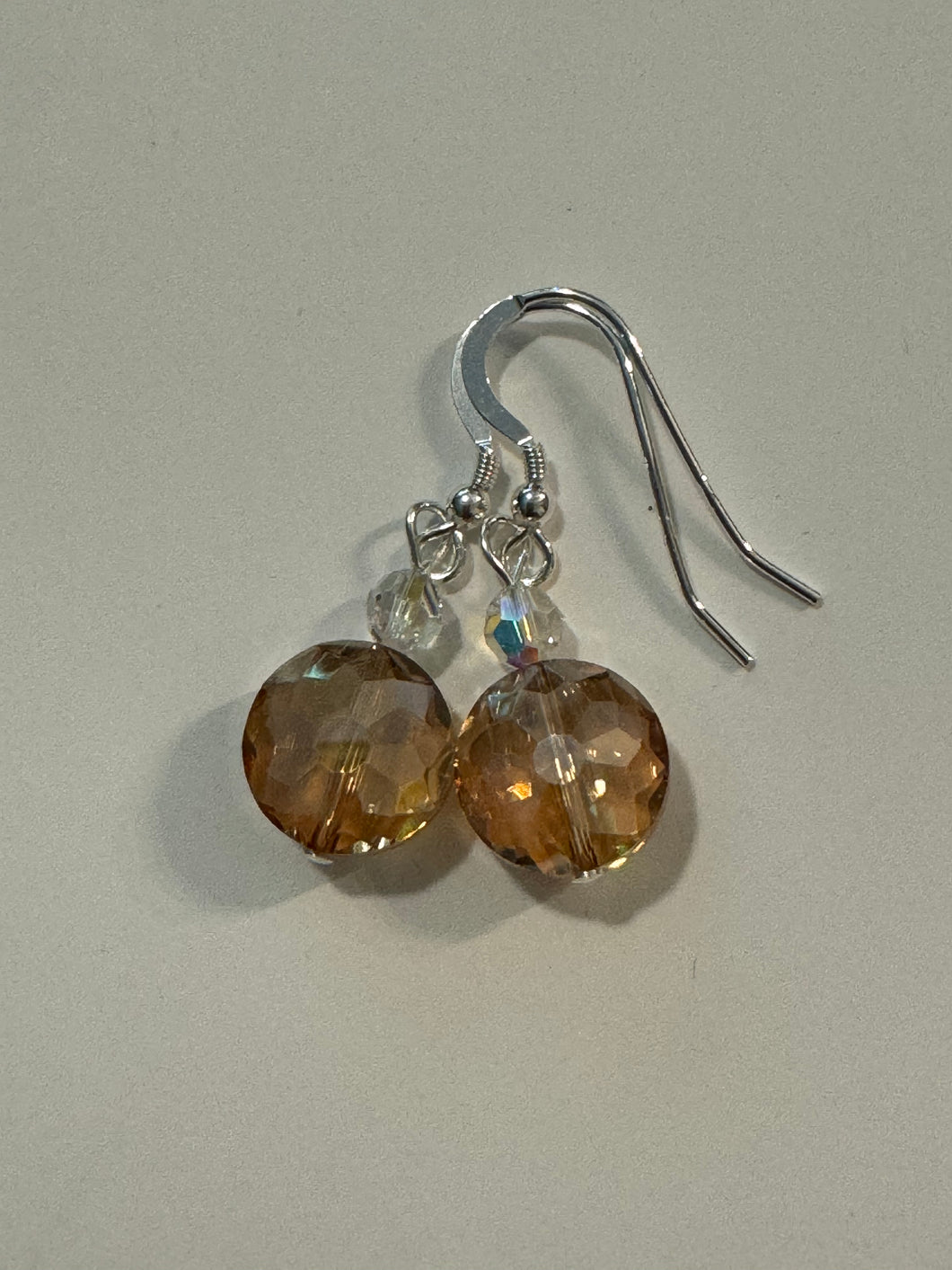 Taupe Crystal Earrings