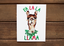 Load image into Gallery viewer, Fa La La Llama -- Silly Llama Christmas Holiday Pun Card
