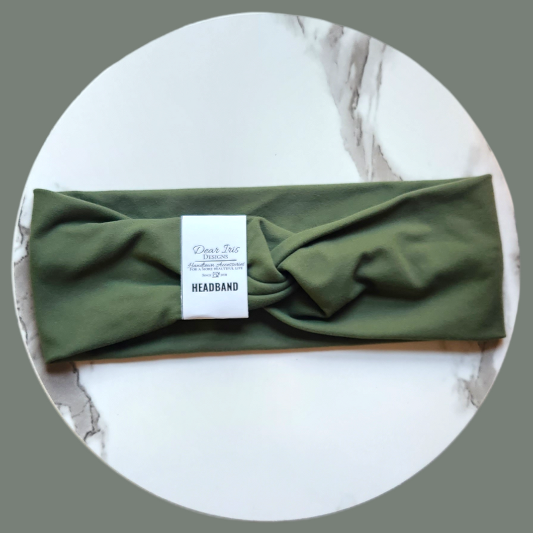 Olive Green Stretch Headband