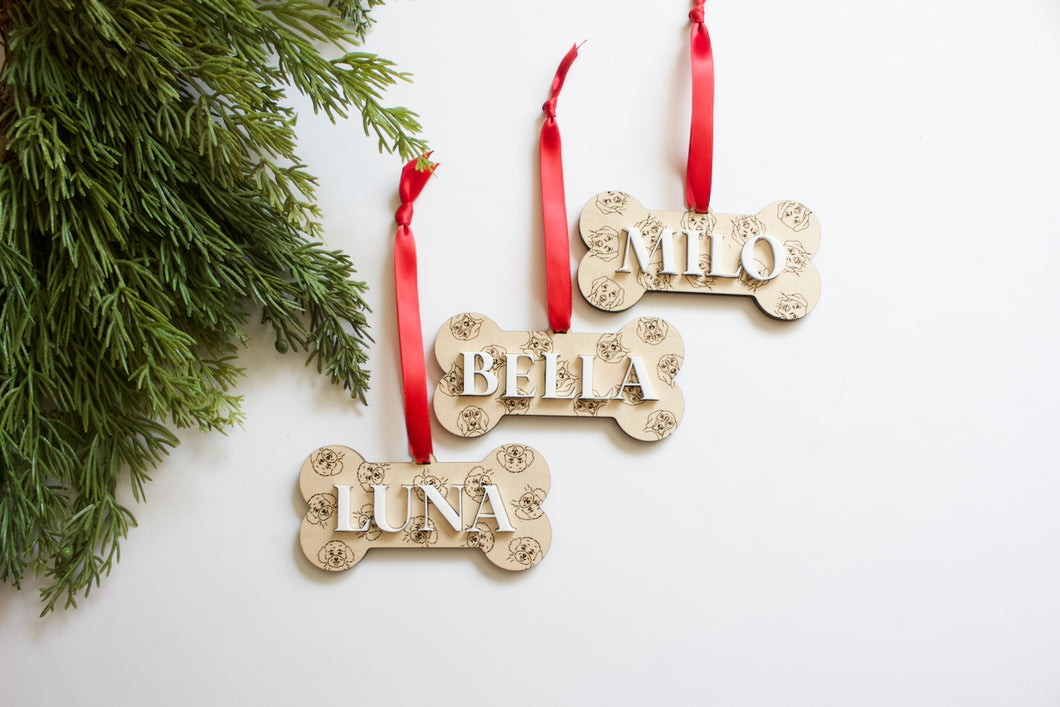 Dog bone ornament - custom