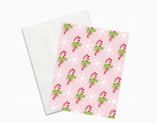 Load image into Gallery viewer, Candy Cane and Snowflake Christmas Card
