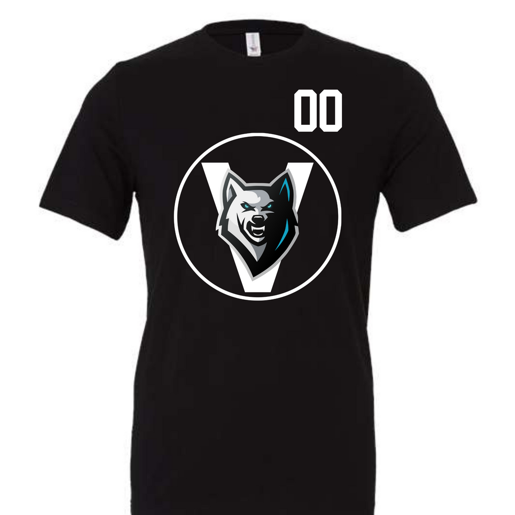 Black Wolves- Hockey apparel- with #