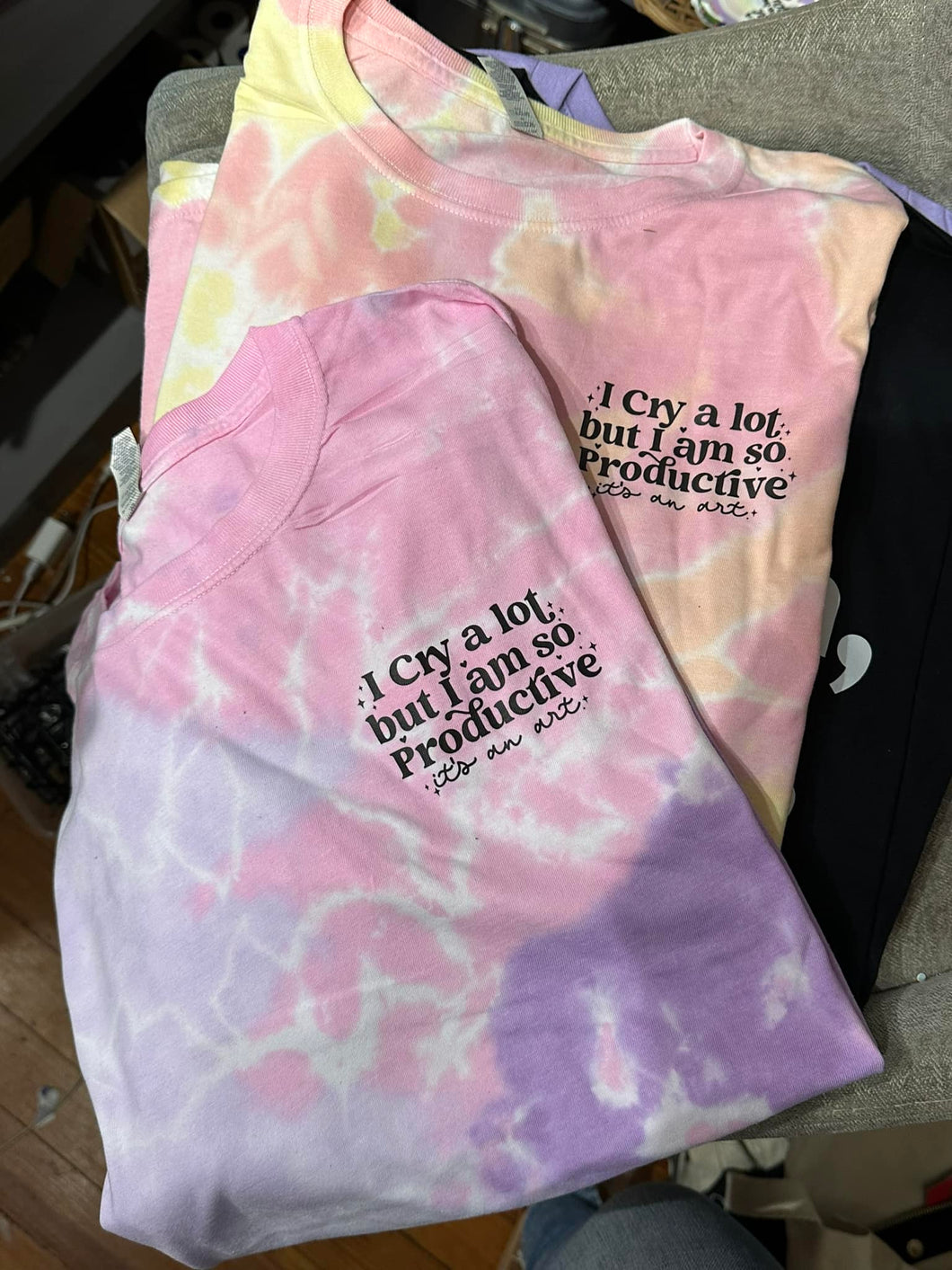 Cry a lot tee- tie dye