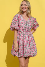 Load image into Gallery viewer, And The Why Full Size Floral Surplice Puff Sleeve Dress
