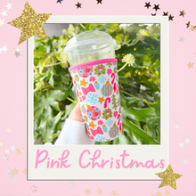 Load image into Gallery viewer, Coffee Cup Cover - Pink Christmas: Small / 16oz
