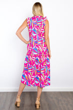 Load image into Gallery viewer, Be Stage Print Ruffled Midi Dress with Pockets
