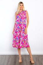 Load image into Gallery viewer, Be Stage Print Ruffled Midi Dress with Pockets
