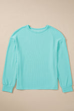 Load image into Gallery viewer, Corded Knit Round Neck Long Sleeve Top
